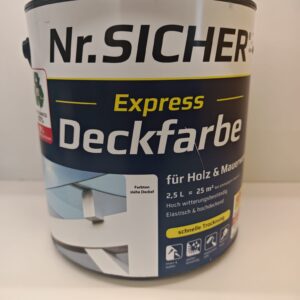 Nr. SICHER Express Deckfarbe Deckende Farbe für Holz & Mauer 2,5 L