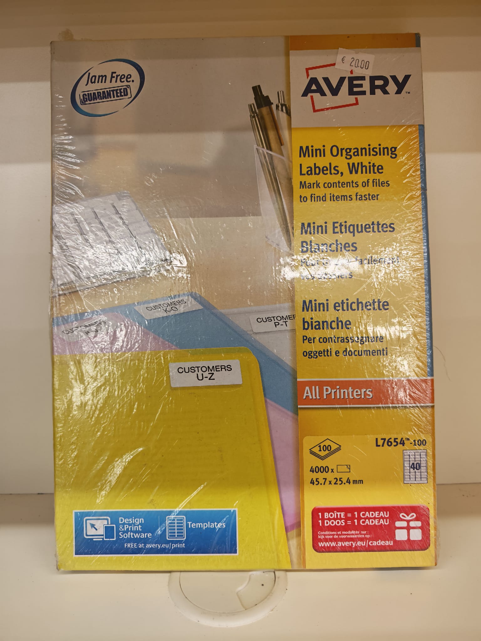 Avery Mini Organising Labels, Weiß Praktische Mini-Etiketten für Ordner und Dokumente