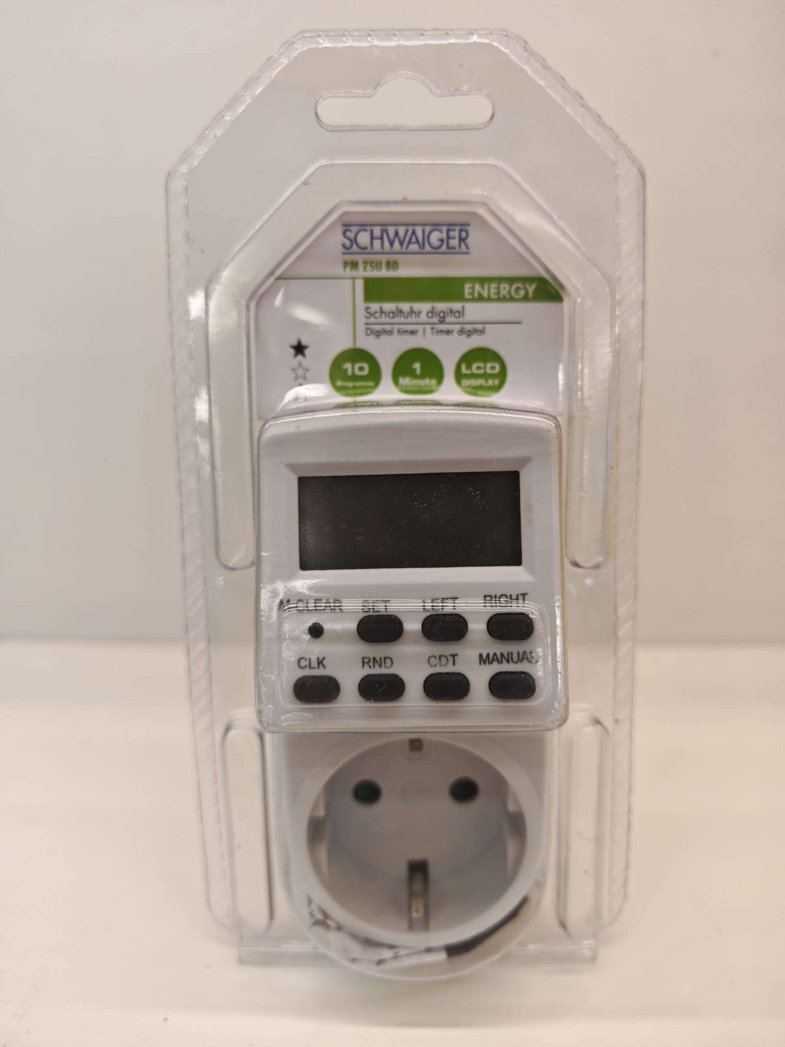 Digitale Zeitschaltuhr Programmierbare Steckdose mit LCD-Display