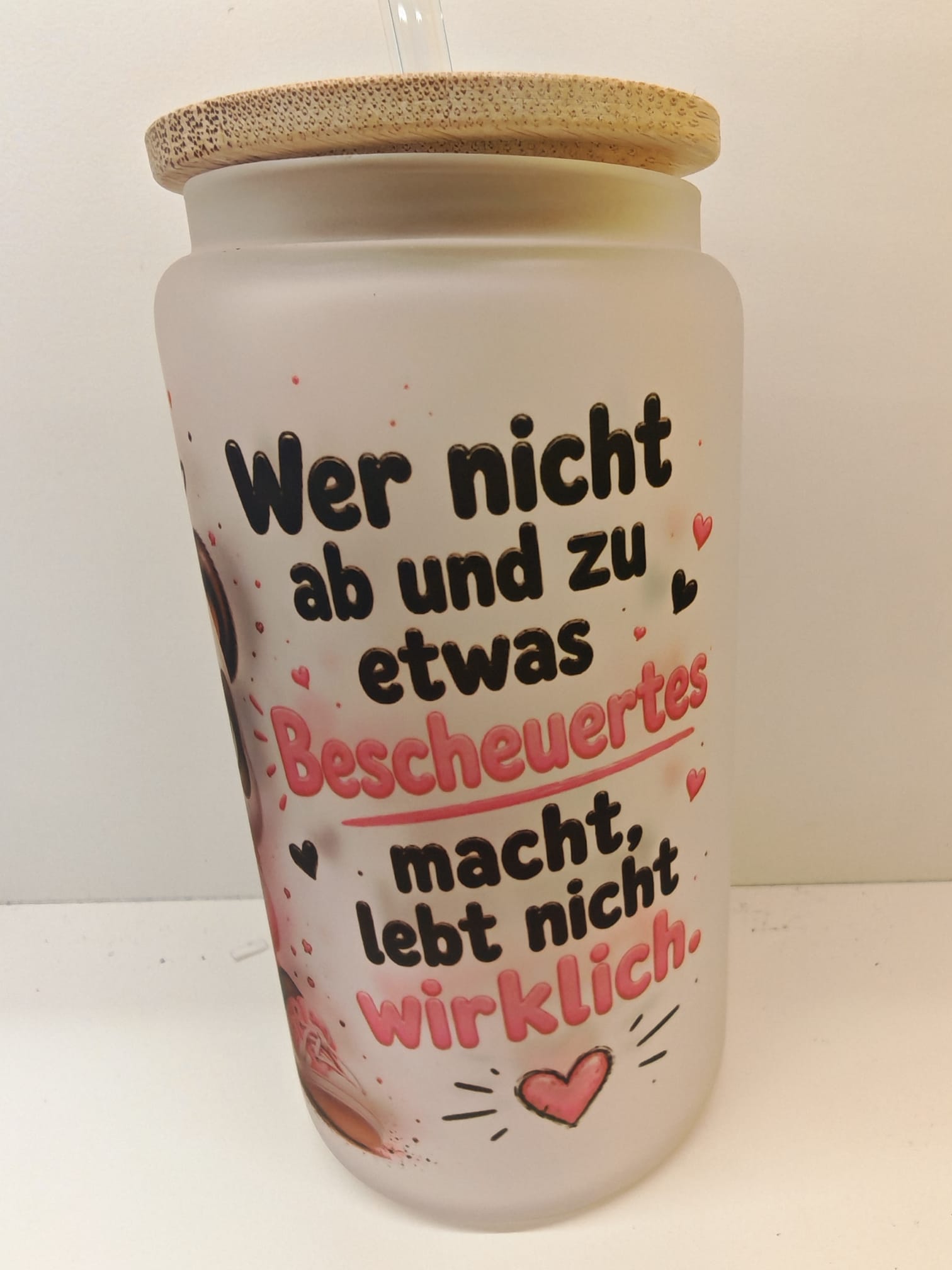 Galsbecher mit Spruch und Motiv Panda – Bild 2